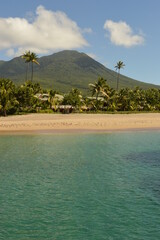 The picture perfect beaches of the paradise islands on St Kitts And Nevis in the Caribbean Ocean