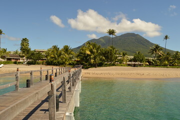 The picture perfect beaches of the paradise islands on St Kitts And Nevis in the Caribbean Ocean