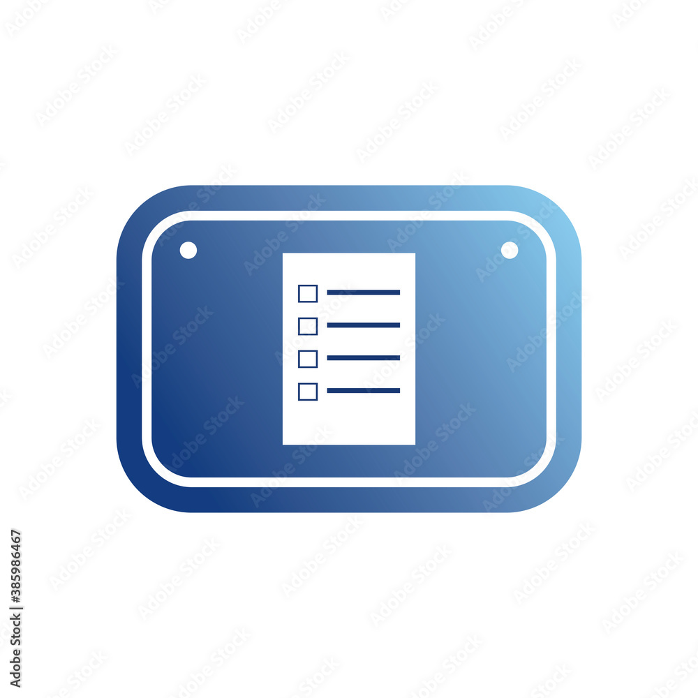 Poster document in road sign gradient style icon vector design
