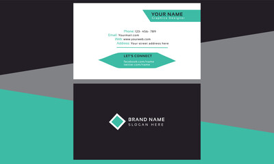 Fototapeta premium Modern creative black and white business card design template.
