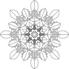 Easy Mandala coloring book simple and basic for beginners, seniors and children. Set of Mehndi flower pattern for Henna drawing and tattoo. Decoration in ethnic oriental, Indian style.