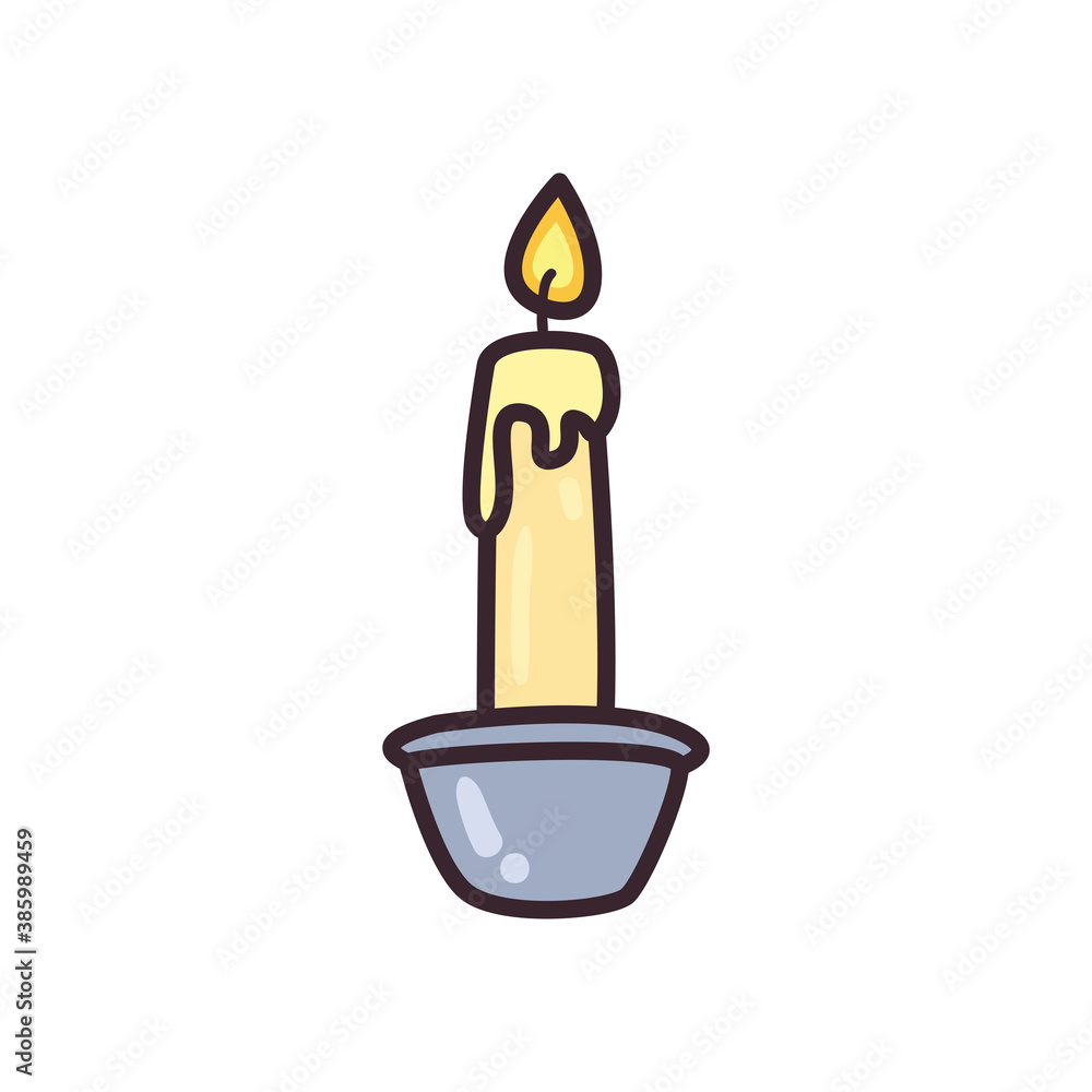 Poster isolated candle line and fill style icon vector design