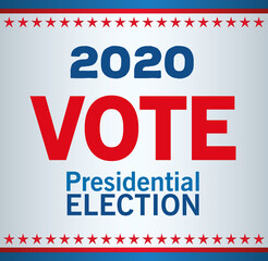 Presidential election usa 2020 vote with stars vector design