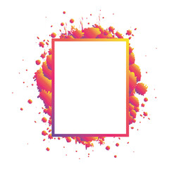 modern frame pink and splash vector design