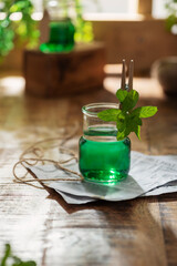 Sweet strong mint liquor
