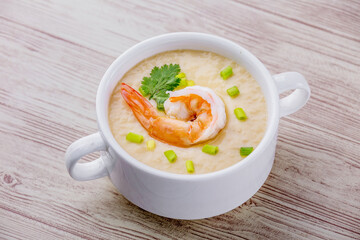 Steamed eggs with shrimp