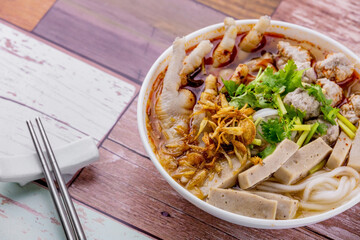 Vietnamese noodle soup with chicken feet