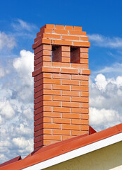  house from a red brick with a pipe
