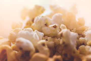 Popcorn with close-up macro shot