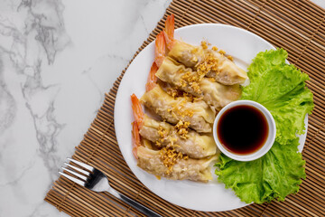 Shrimp wonton Chinese cuisine