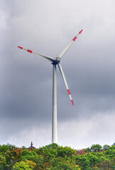 wind turbine in the sky
