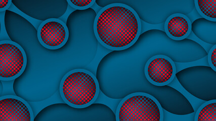 Abstract geometric background in dark red colors. Circles with smooth transitions between themselves.