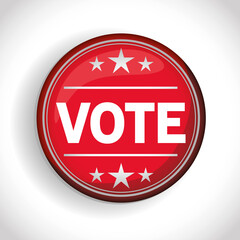 Presidential election usa vote button with stars vector design