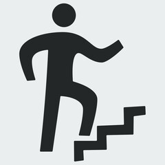 Climbing Stairs Vector or Illustration	