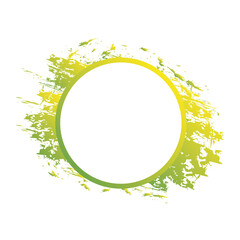 modern circle frame green and splash vector design