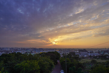 A beautiful orange sunset in the distance 3
