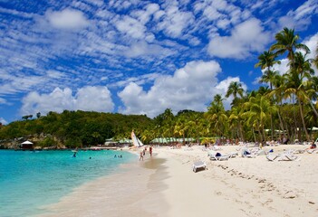 Tropical carribean beach on Guadeloupe island 