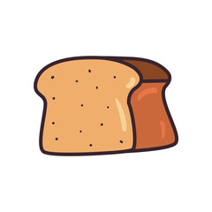 bread of bakery line and fill style icon vector design