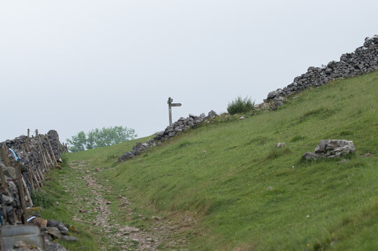 A landscape from the Yorkshire Dales, on a walk stretching from the village of Settle to Malham.