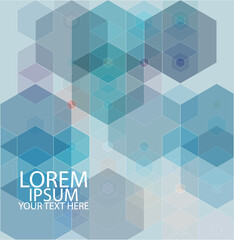 Obraz premium Vector Abstract geometric background. Blue hexagon shape