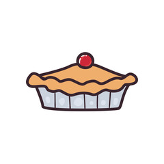 sweet cake line and fill style icon vector design