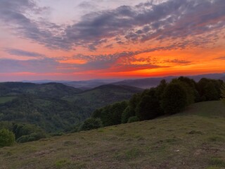 sunset in the mountains
