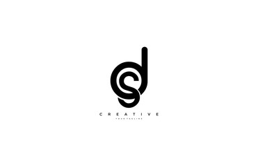 Vector Letter ds lowercase linked Logo Design