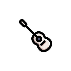 Acoustic Guitar Icon Filled Outline Art Illustration Logo Vector
