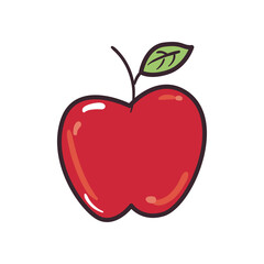 apple fruit line and fill style icon vector design
