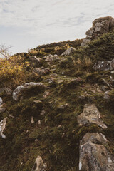 Grassy Path on a rocky hill