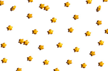 Star shaped small sugar candies - flat lay