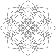 Easy Mandala coloring book simple and basic for beginners, seniors and children. Set of Mehndi flower pattern for Henna drawing and tattoo. Decoration in ethnic oriental, Indian style.
