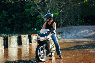 young man on a sport bike