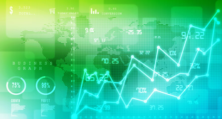 2d rendering Stock market online business concept. business Graph 