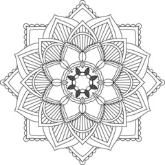Easy Mandala coloring book simple and basic for beginners, seniors and children. Set of Mehndi flower pattern for Henna drawing and tattoo. Decoration in ethnic oriental, Indian style.