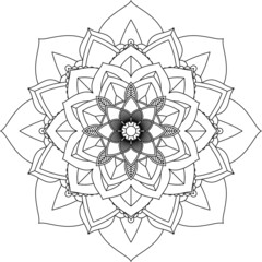 Easy Mandala coloring book simple and basic for beginners, seniors and children. Set of Mehndi flower pattern for Henna drawing and tattoo. Decoration in ethnic oriental, Indian style.