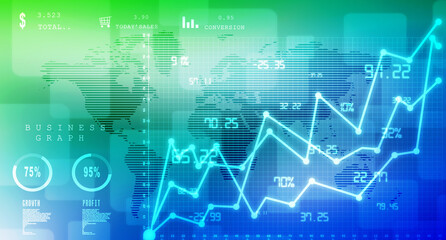 Fototapeta premium 2d rendering Stock market online business concept. business Graph 