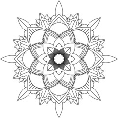 Easy Mandala coloring book simple and basic for beginners, seniors and children. Set of Mehndi flower pattern for Henna drawing and tattoo. Decoration in ethnic oriental, Indian style.