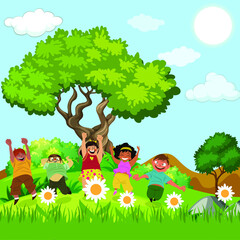 Happy children's day background in flat design	