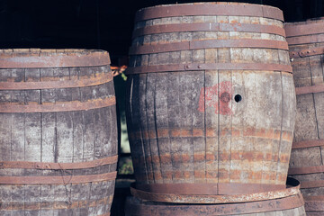 Background from old wine barrels.