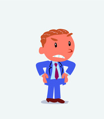 Angry cartoon character of businessman