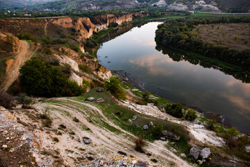 Beautiful and wild nature in Europe.  Colored and amazing landscape in Moldova.