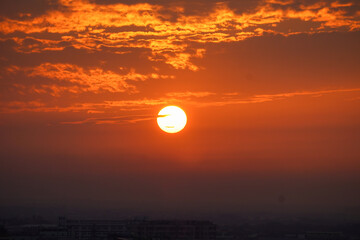 The orange sunset slowly falling 1