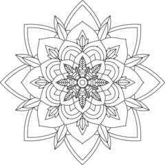 Easy Mandala coloring book simple and basic for beginners, seniors and children. Set of Mehndi flower pattern for Henna drawing and tattoo. Decoration in ethnic oriental, Indian style.