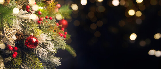2020 Merry Christmas and New Year holidays background. Blurred bokeh background