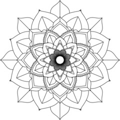 Easy Mandala coloring book simple and basic for beginners, seniors and children. Set of Mehndi flower pattern for Henna drawing and tattoo. Decoration in ethnic oriental, Indian style.