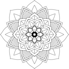 Easy Mandala coloring book simple and basic for beginners, seniors and children. Set of Mehndi flower pattern for Henna drawing and tattoo. Decoration in ethnic oriental, Indian style.