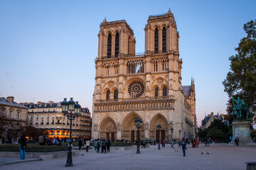Fototapeta na wymiar Notre Dame cathedral on Ile de la Cite in Paris, France