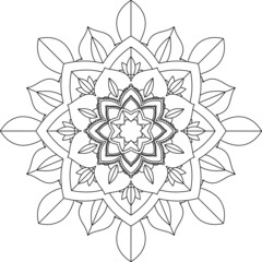 Easy Mandala coloring book simple and basic for beginners, seniors and children. Set of Mehndi flower pattern for Henna drawing and tattoo. Decoration in ethnic oriental, Indian style.