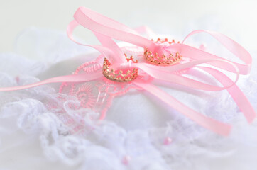 rings on pink flower